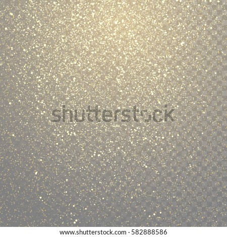 Glitter gold particles light shine effect on transparent vector background Glitter gold particles light shine effect on transparent vector background
