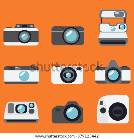 Vector Illustration Icon Set Photo Camera Stock Vector 239460010