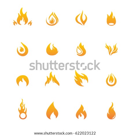 Fire Icons Set Stock Vector 102487244 - Shutterstock