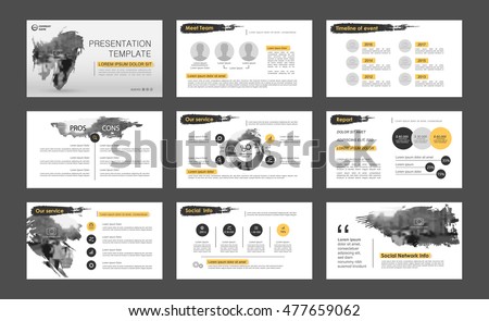 Black and yellow elements for infographics on a white background. Presentation templates. Use in presentation, flyer, corporate report, marketing, advertising, annual report Black and yellow elements for infographics on a white background. Presentation templates. Use in presentation, flyer, corporate report, marketing, advertising, annual report