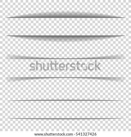 Page divider. Transparent realistic paper shadow effect set. Web banner. Element for advertising and promotional message isolated on background. Vector illustration for your design, template and site. Page divider. Transparent realistic paper shadow effect set. Web banner. Element for advertising and promotional message isolated on background. Vector illustration for your design, template and site.