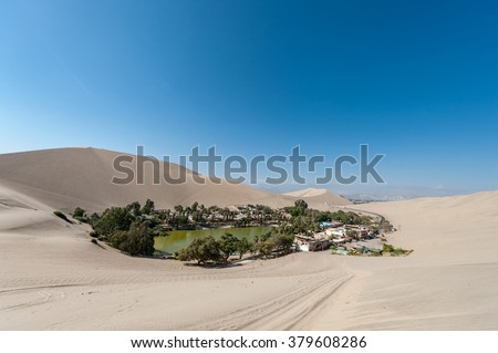 oasis desert huacachina atacama peru shutterstock