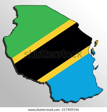 Vector Map Flag Tanzania White Background Stock Vector