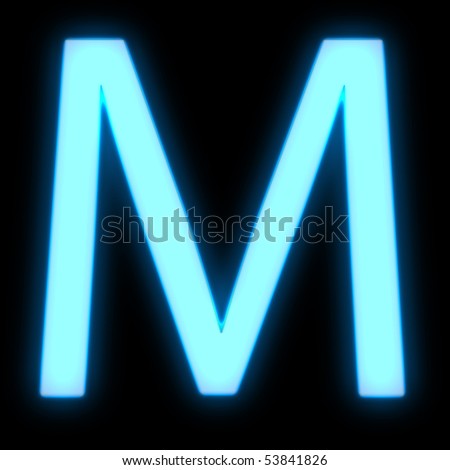 Glowing Neon Font Big Letter M Stock Illustration 53841826 Shutterstock