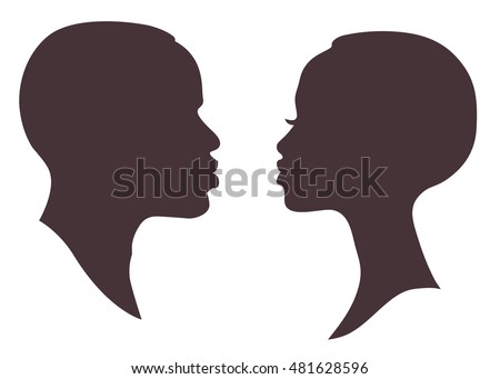 Man Woman Faces Vector Profiles Stock Vector 79012141 - Shutterstock