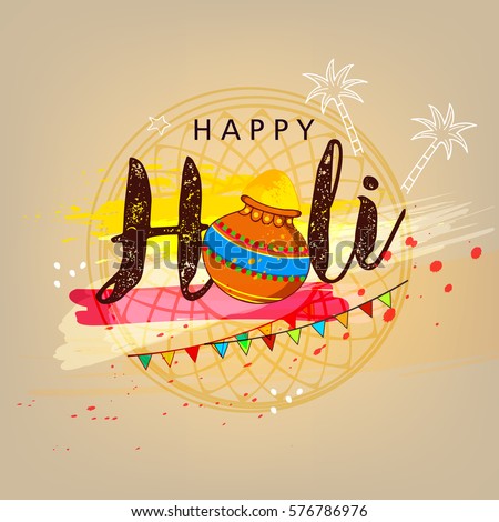 Beautiful and Creative "Holi Font" on decorative colorful grungy background for the festival of Holi. Beautiful and Creative "Holi Font" on decorative colorful grungy background for the festival of Holi.