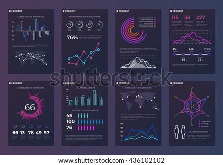 Infographics, brochures vector templates for business reports with line charts and diagrams. Chart and diagram presentation brochure, template of infographic diagram for business illustration - stock vector Infographics, brochures vector templates for business reports with line charts and diagrams. Chart and diagram presentation brochure, template of infographic diagram for business illustration - stock vector