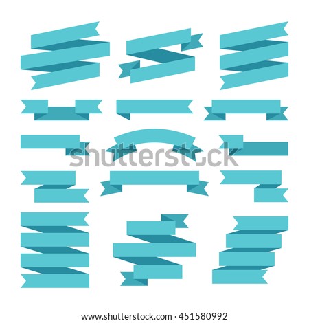 Paper banners ribbons in origami style. Set of banner ribbon templates for decoration and advertisement. Vector illustration - stock vector Paper banners ribbons in origami style. Set of banner ribbon templates for decoration and advertisement. Vector illustration - stock vector
