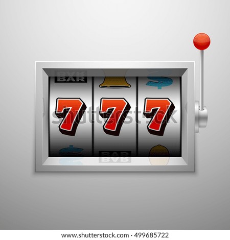 Vector slot machine with lucky seven casino jackpot win. Success gaming illustration Vector slot machine with lucky seven casino jackpot win. Success gaming illustration