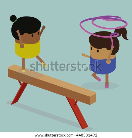 Gymnastics Beam Stock Illustrations & Cartoons | Shutterstock