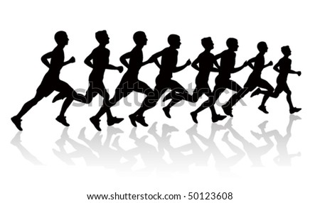 People Running Silhouettes Stock Vector 50123608 - Shutterstock