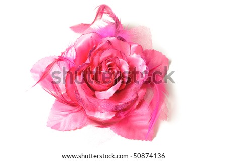 A flower hair clip for women on isolated white background. - stock photo