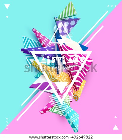 Abstract colorful composition with geometric elements Abstract colorful composition with geometric elements