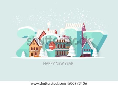 New year 2017. Greeting card.