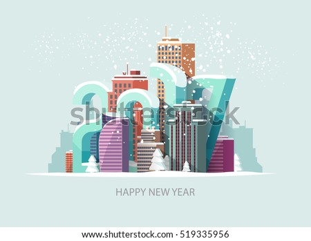 New year 2017. Greeting card.