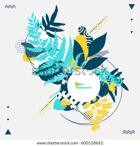 Abstract floral composition with space for text Abstract floral composition with space for text