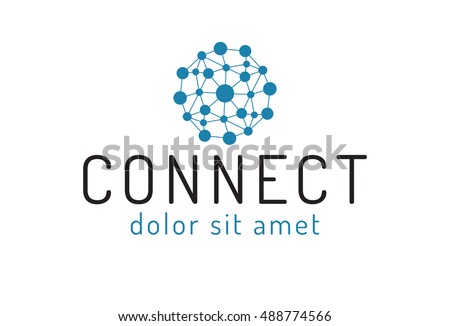 technology connection logo template isolated on white background technology connection logo template isolated on white background