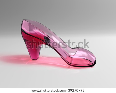 woman glass shoes - stock photo