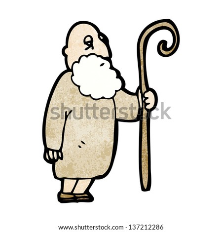 Cartoon Old Shepherd Stock Vector 119394379 - Shutterstock