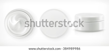 Round packaging of cream, vector object - stock vector Round packaging of cream, vector object - stock vector