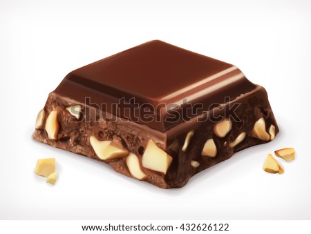 Chocolate with nuts - stock vector Chocolate with nuts - stock vector
