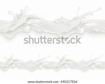 Splashes of milk, seamless vector pattern - stock vector Splashes of milk, seamless vector pattern - stock vector