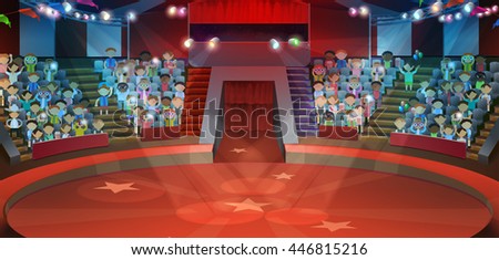 Circus arena, vector background - stock vector Circus arena, vector background - stock vector