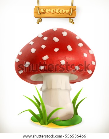 Fly agaric mushroom. 3d vector icon Fly agaric mushroom. 3d vector icon
