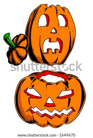 Cartoon Happy Halloween Carved Pumpkin Isolated Stock Vector 478463950