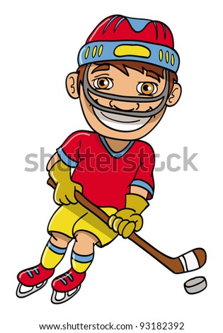 Cartoon Field Hockey Player Stock Vector 13982517