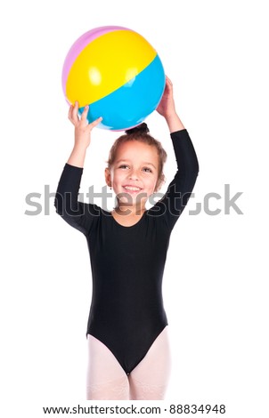 Girl Gymnast Isolated On White Background Stock Photo 88834870