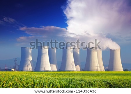 stock-photo-nuclear-power-plant-with-yel