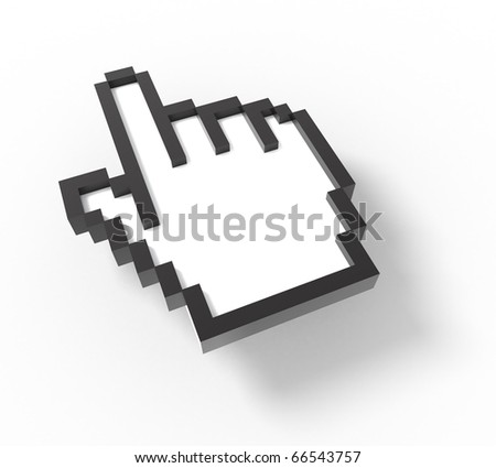 3d mouse cursor - hand version - stock photo