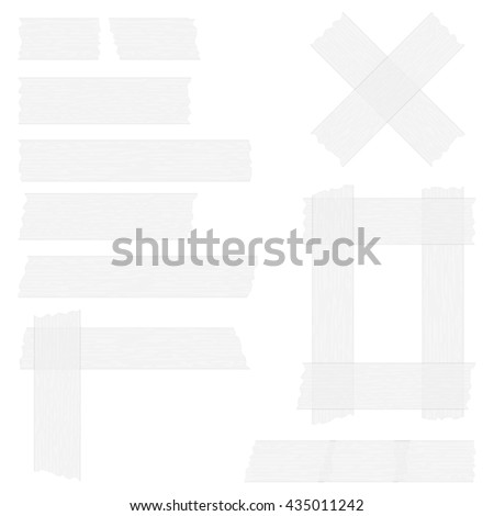 Pieces of grey transparent adhesive tape on white background, sticky tape, vector eps10 illustration - stock vector Pieces of grey transparent adhesive tape on white background, sticky tape, vector eps10 illustration - stock vector