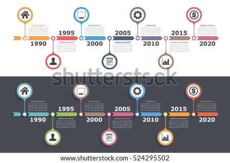 Timeline infographics design with arrows, workflow or process diagram, flowchart, vector eps10 illustration Timeline infographics design with arrows, workflow or process diagram, flowchart, vector eps10 illustration