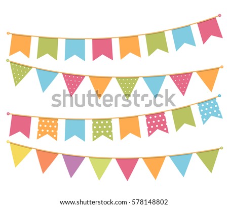 Different colorful bunting for decoration of invitations, greeting cards etc, bunting flags, vector eps10 illustration Different colorful bunting for decoration of invitations, greeting cards etc, bunting flags, vector eps10 illustration
