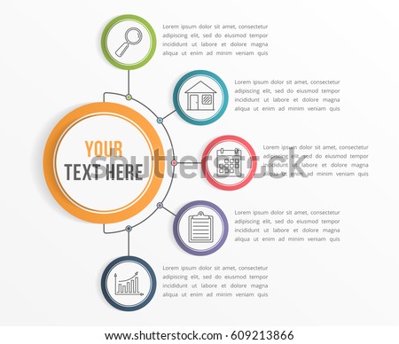 Infographic template with five steps or options, workflow, process diagram, vector eps10 illustration Infographic template with five steps or options, workflow, process diagram, vector eps10 illustration