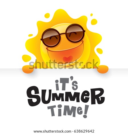 It’s Summer time! Summer sun with big sign. It’s Summer time! Summer sun with big sign.
