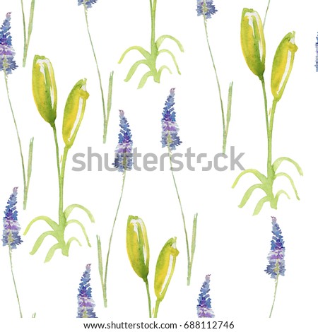 Lavender Bouquet Watercolor Stock Illustration 177622697 - Shutterstock