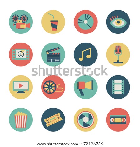 Seamless Pattern Retro Cinema Icons Stock Vector 150664031 - Shutterstock