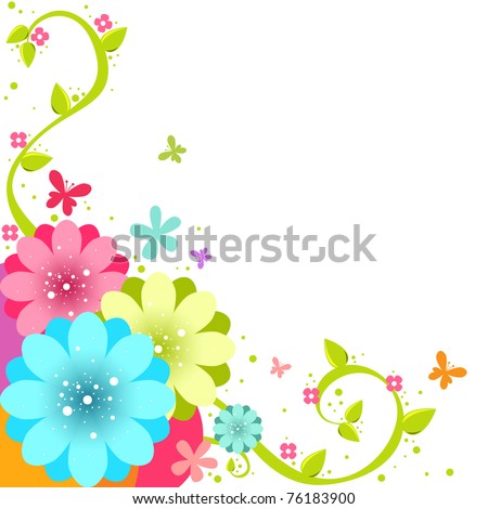 Spring Flower Background Stock Vector 76840261 - Shutterstock
