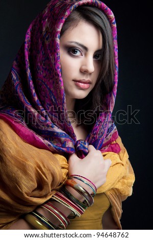 beautiful indian girl - stock photo