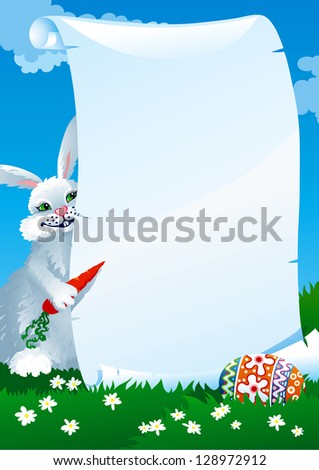 ... funny rabbit with carrots cute hare easter bunny grey cartoon rabbit
