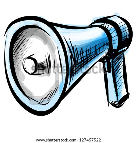 Megaphone Sketch Icon Sound Music Signs Stock Vector 87320005