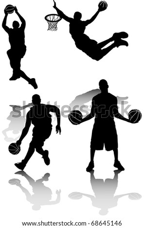 Basketball Players Collection Vector Stock Vector 108457940 - Shutterstock