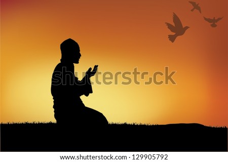 stock-vector-silhouette-of-a-muslim-praying-during-sunset-129905792.jpg
