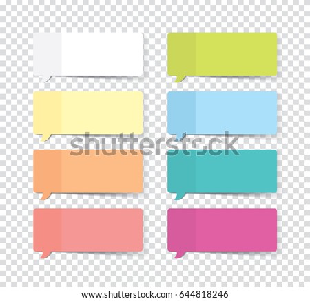 Set of sticky stickers with shadow isolated on a transparent background. Vector. Set of sticky stickers with shadow isolated on a transparent background. Vector.