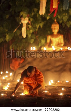 CHIANGMAI THAILAND NOVEMBER 13 : Yee Peng festival Buddhist monk