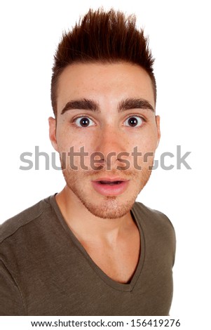 men with spiky hair isolated on a white background - stock photo men with spiky hair isolated on a white background - stock photo
