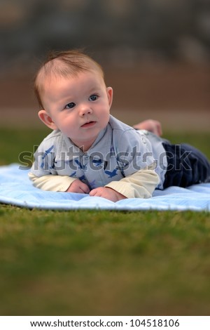 Naked Infant Lying On Back One Stock Photo 104517803 Shutterstock